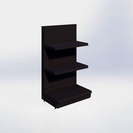 Kopstelling - H140 x B80 x D47 cm - 3 niveaus - Zwart