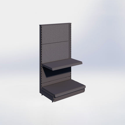 Kopstelling perforatie - H140 x B80 x D47 cm - 2 niveaus - Antraciet