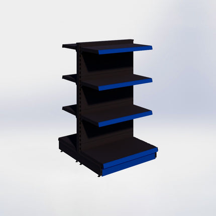 Middenstelling - H140 x B80 x D47 cm - 4 niveaus - Zwart