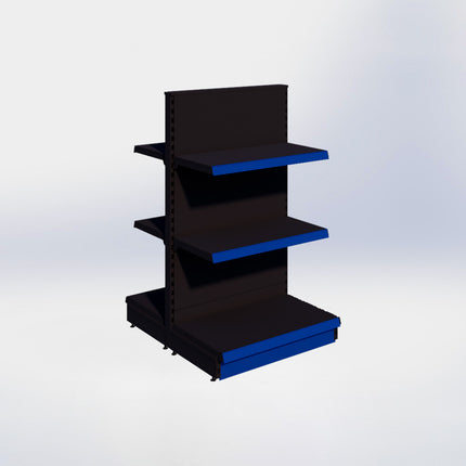 Middenstelling - H140 x B80 x D47 cm - 3 niveaus - Zwart