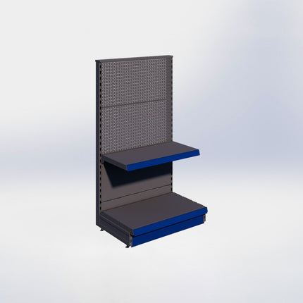 Kopstelling perforatie - H140 x B80 x D47 cm - 2 niveaus - Antraciet