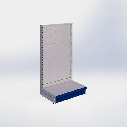 Kopstelling perforatie - H140 x B80 x D47 cm - 1 niveau - Grijs