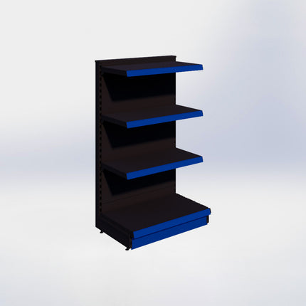 Kopstelling - H140 x B80 x D47 cm - 4 niveaus - Zwart