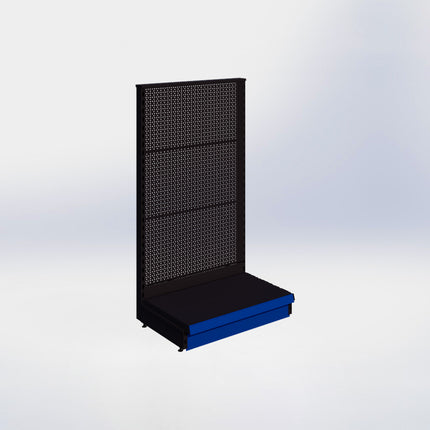 Kopstelling perforatie - H140 x B80 x D47 cm - 1 niveau - Zwart