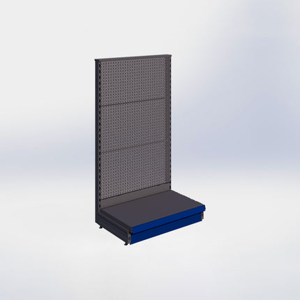 Kopstelling perforatie - H140 x B80 x D47 cm - 1 niveau - Antraciet