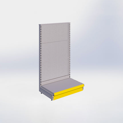 Kopstelling perforatie - H140 x B80 x D47 cm - 1 niveau - Grijs