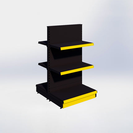 Middenstelling - H140 x B80 x D47 cm - 3 niveaus - Zwart