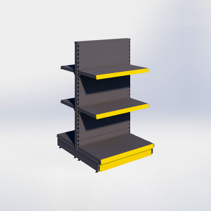 Middenstelling - H140 x B80 x D47 cm - 3 niveaus - Antraciet