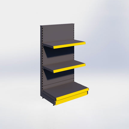 Kopstelling - H140 x B80 x D47 cm - 3 niveaus - Antraciet