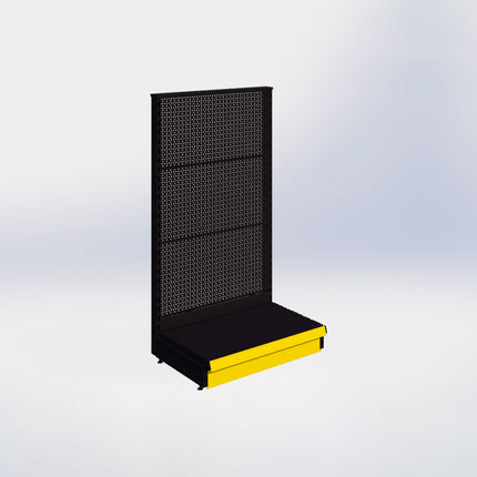 Kopstelling perforatie - H140 x B80 x D47 cm - 1 niveau - Zwart