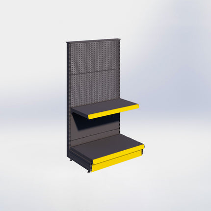 Kopstelling perforatie - H140 x B80 x D47 cm - 2 niveaus - Antraciet