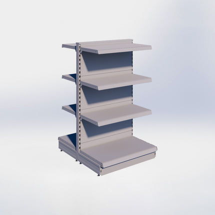 Middenstelling - H140 x B80 x D47 cm - 4 niveaus - Grijs