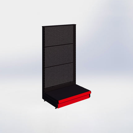 Kopstelling perforatie - H140 x B80 x D47 cm - 1 niveau - Zwart