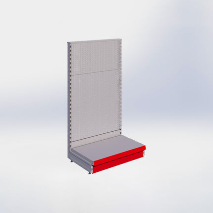 Kopstelling perforatie - H140 x B80 x D47 cm - 1 niveau - Grijs