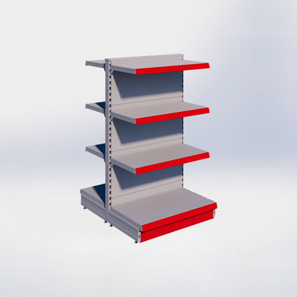Middenstelling - H140 x B80 x D47 cm - 4 niveaus - Grijs