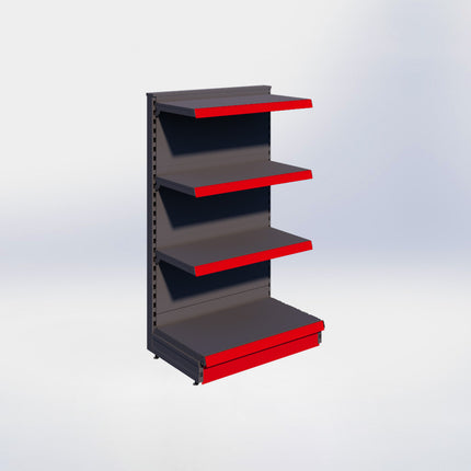 Kopstelling - H140 x B80 x D47 cm - 4 niveaus - Antraciet