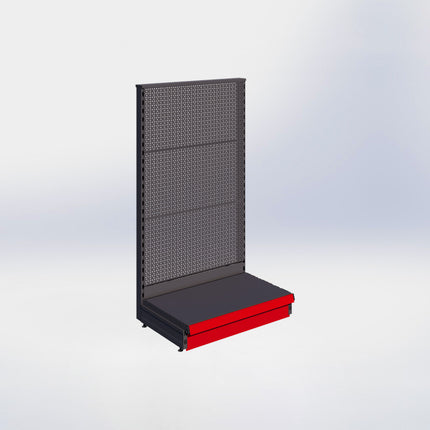 Kopstelling perforatie - H140 x B80 x D47 cm - 1 niveau - Antraciet