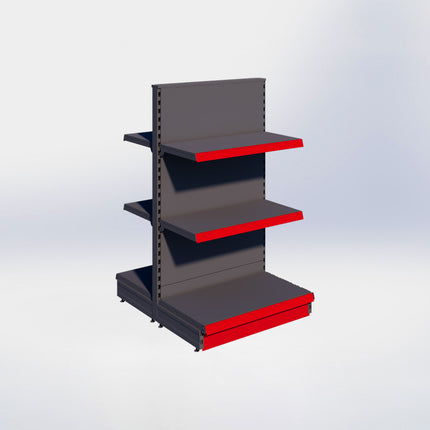 Middenstelling - H140 x B80 x D47 cm - 3 niveaus - Antraciet