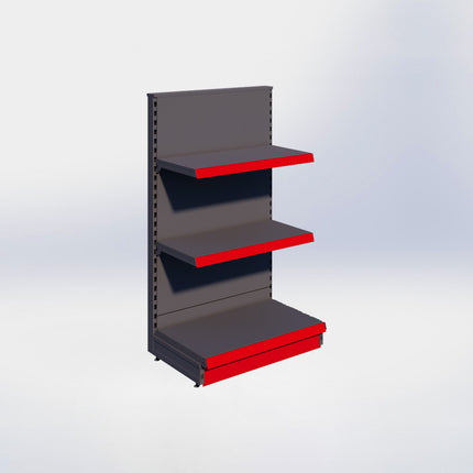 Kopstelling - H140 x B80 x D47 cm - 3 niveaus - Antraciet