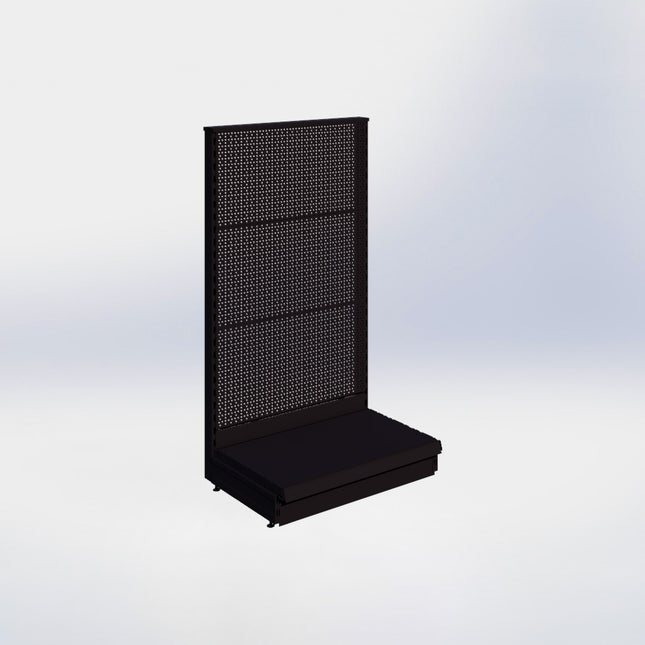 Kopstelling perforatie - H140 x B80 x D47 cm - 1 niveau - Zwart