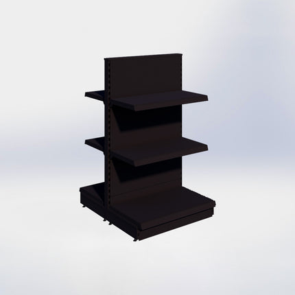 Middenstelling - H140 x B80 x D47 cm - 3 niveaus - Zwart