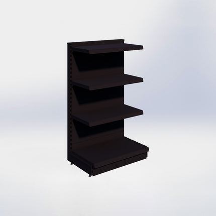 Kopstelling - H140 x B80 x D47 cm - 4 niveaus - Zwart