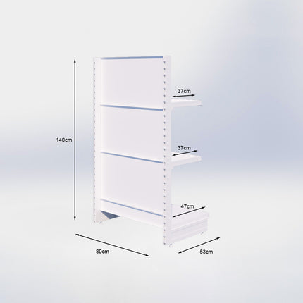 Kopstelling - H140 x B80 x D47 cm - 3 niveaus - Antraciet
