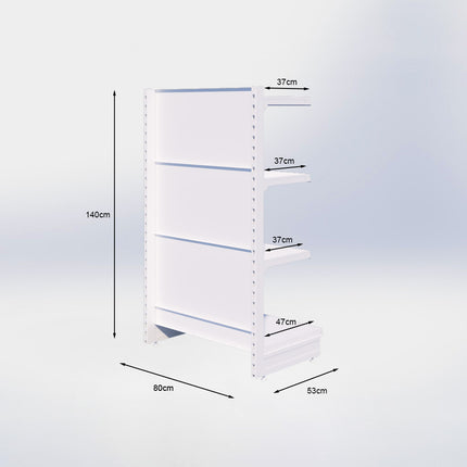 Kopstelling - H140 x B80 x D47 cm - 4 niveaus - Grijs