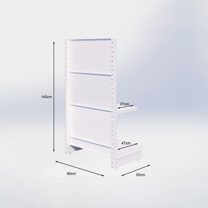 Kopstelling perforatie - H140 x B80 x D47 cm - 2 niveaus - Antraciet