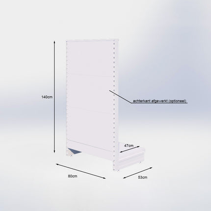 Kopstelling perforatie - H140 x B80 x D47 cm - 1 niveau - Antraciet