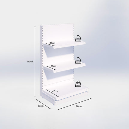 Kopstelling - H140 x B80 x D47 cm - 3 niveaus - Antraciet