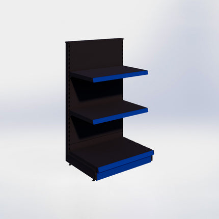 Kopstelling - H140 x B80 x D57 cm - 3 niveaus - Zwart