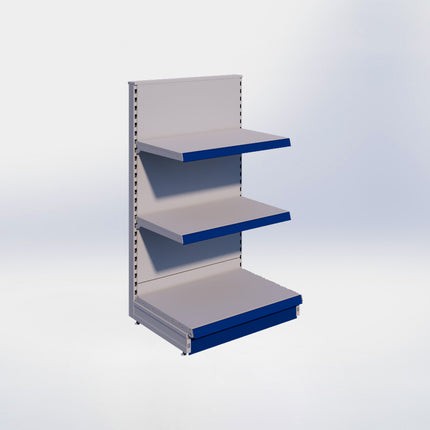 Kopstelling - H140 x B80 x D57 cm - 3 niveaus - Grijs