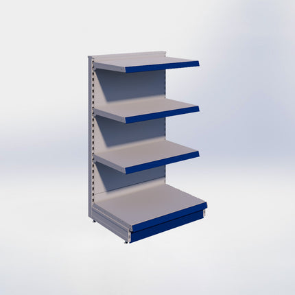 Kopstelling - H140 x B80 x D57 cm - 4 niveaus - Grijs