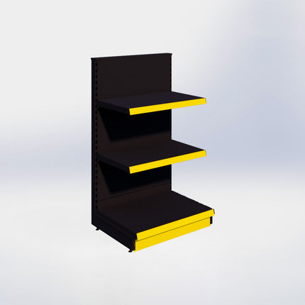 Kopstelling - H140 x B80 x D57 cm - 3 niveaus - Zwart