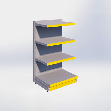 Kopstelling - H140 x B80 x D57 cm - 4 niveaus - Grijs