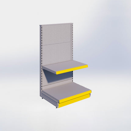 Kopstelling perforatie - H140 x B80 x D57 cm - 2 niveaus - Grijs