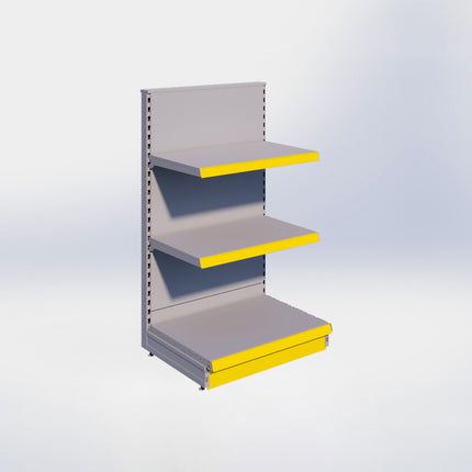 Kopstelling - H140 x B80 x D57 cm - 3 niveaus - Grijs