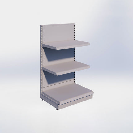 Kopstelling - H140 x B80 x D57 cm - 3 niveaus - Grijs