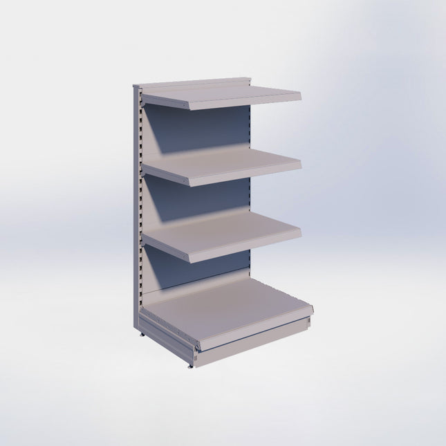 Kopstelling - H140 x B80 x D57 cm - 4 niveaus - Grijs