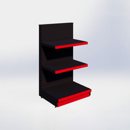 Kopstelling - H140 x B80 x D57 cm - 3 niveaus - Zwart