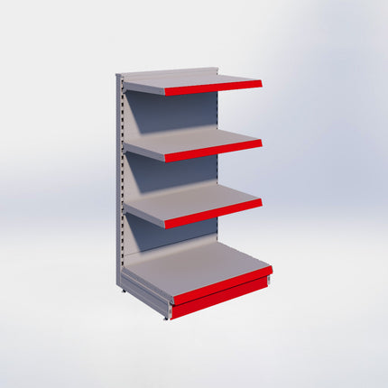 Kopstelling - H140 x B80 x D57 cm - 4 niveaus - Grijs