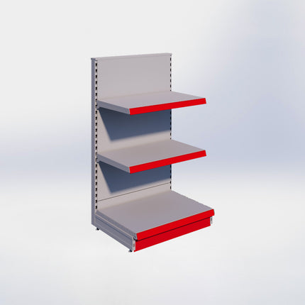 Kopstelling - H140 x B80 x D57 cm - 3 niveaus - Grijs