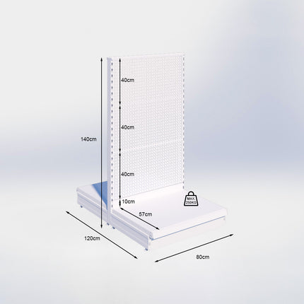 Middenstelling perforatie - H140 x B80 x D57 cm - 1 niveau - Zwart