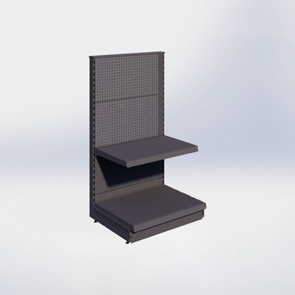 Kopstelling perforatie - H140 x B80 x D57 cm - 2 niveaus - Antraciet