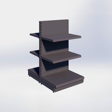 Middenstelling - H140 x B80 x D57 cm - 3 niveaus - Antraciet