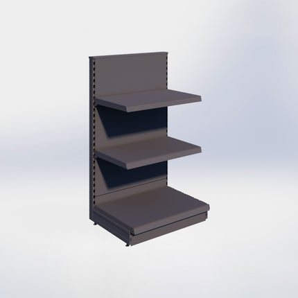 Kopstelling - H140 x B80 x D57 cm - 3 niveaus - Antraciet