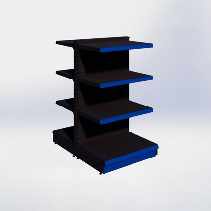 Middenstelling - H140 x B80 x D57 cm - 4 niveaus - Zwart