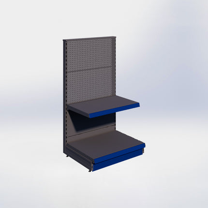 Kopstelling perforatie - H140 x B80 x D57 cm - 2 niveaus - Antraciet