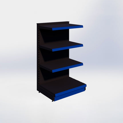 Kopstelling - H140 x B80 x D57 cm - 4 niveaus - Zwart